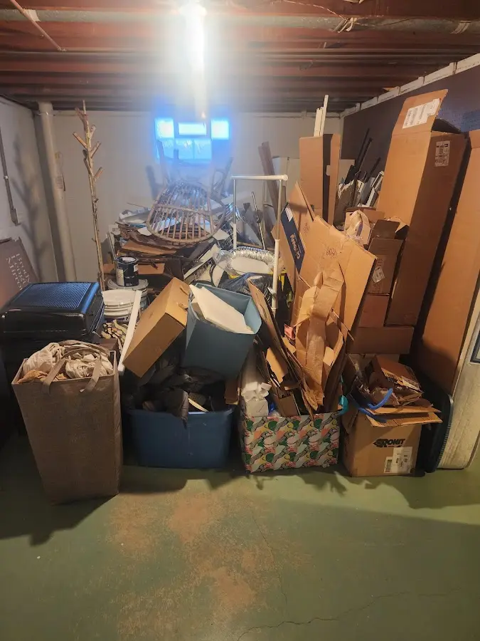 Roll-off dumpster container at job site for 20 Yard Dumpster Rental in Alfred